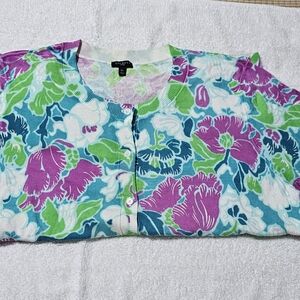 Womens Talbots Floral Cardigan Sweater - Size 2x